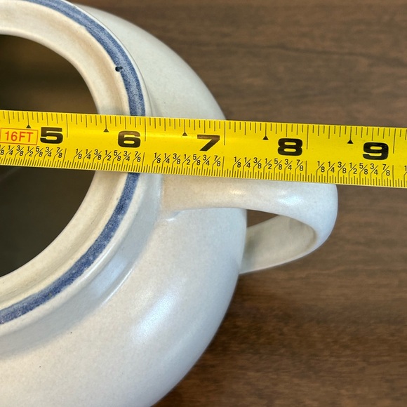 PFALTZGRAFF YORKTOWNE STONEWARE BEAN POT WITH HANDLE & LID #70 GRAY BLUE FLORAL - Picture 16 of 16